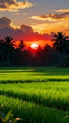 Sunset Rice Serenity wallpaper thumbnail
