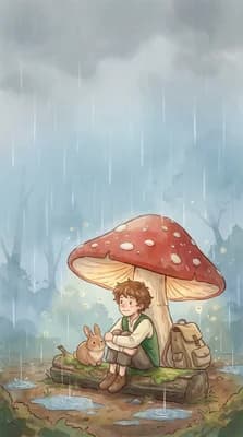 Rainy Forest Friend wallpaper thumbnail