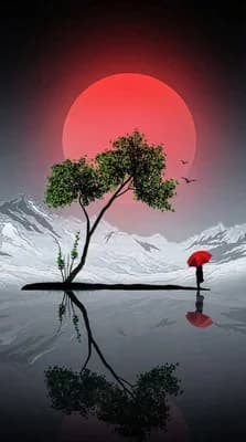 Red Moon Landscape wallpaper thumbnail