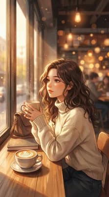 Cozy Cafe Moment wallpaper thumbnail