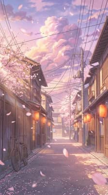 Cherry Blossom Street wallpaper thumbnail