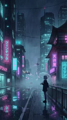 Rainy City Nights wallpaper thumbnail