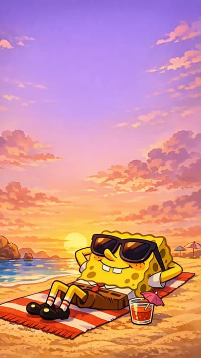SpongeBob's Beach Relaxation wallpaper thumbnail