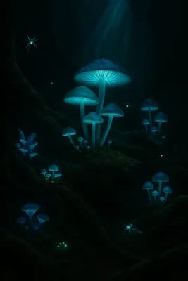 Glowing Mushroom Forest wallpaper thumbnail