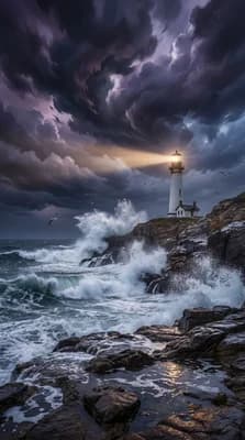 Stormy Lighthouse Coast wallpaper thumbnail