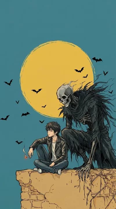 Teen Boy & Entity Sitting wallpaper thumbnail