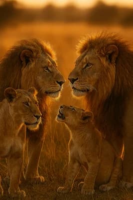 Lion Family Portrait wallpaper thumbnail