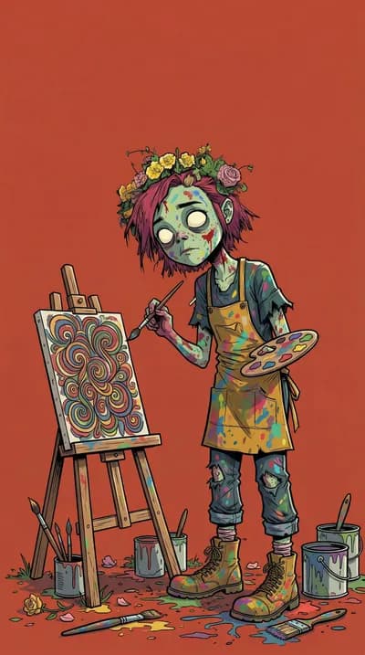 Zombie Artist at Work wallpaper thumbnail