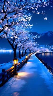 Snowy Sakura Path wallpaper thumbnail