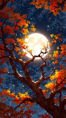 Autumn Moon Branches wallpaper thumbnail