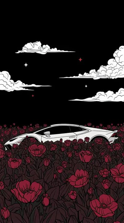 Lamborghini Huracan In Flower Field wallpaper thumbnail