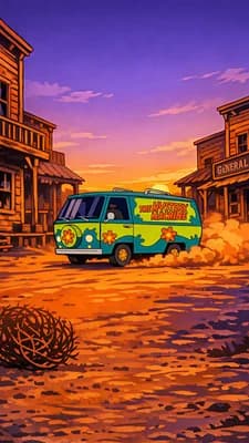 The Mystery Machine in the Wild West wallpaper thumbnail