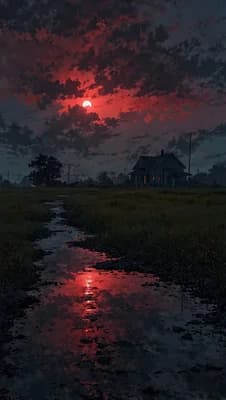 Red Sunset Rural wallpaper thumbnail