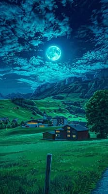 Moonlit Night Scene wallpaper thumbnail