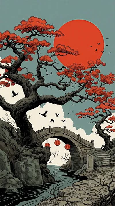 Vibrant Japanese Landscape wallpaper thumbnail