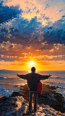 Ocean Sunset Embrace wallpaper thumbnail