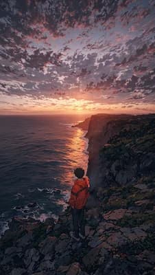 Sunset Cliff Gaze wallpaper thumbnail