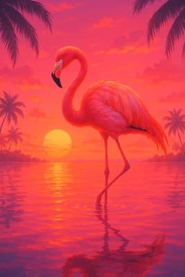 Tropical Flamingo wallpaper thumbnail