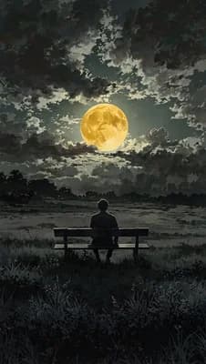 Moonlit Bench Solitude wallpaper thumbnail