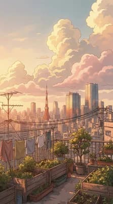 Tokyo Rooftop Garden wallpaper thumbnail