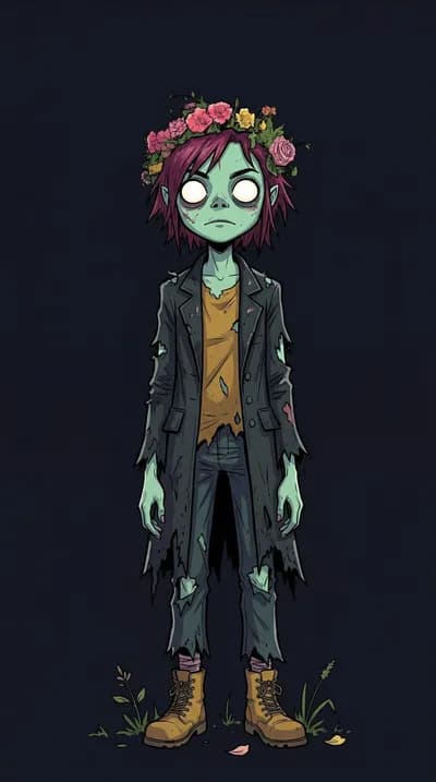 Zombie Girl Staring At Viewer wallpaper thumbnail