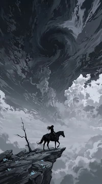 Rider on the Edge of Stormy Skies wallpaper thumbnail