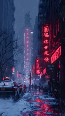 Cyberpunk Chinatown Rain wallpaper thumbnail