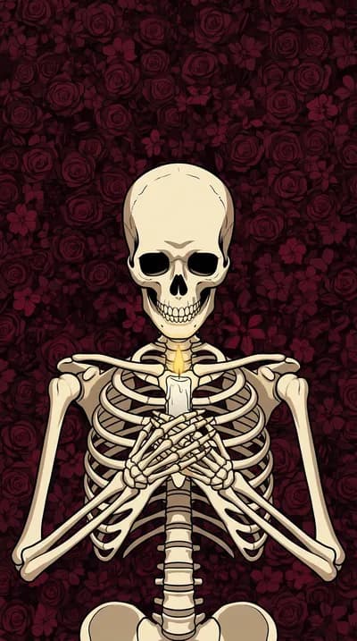 Skeleton with Candle wallpaper thumbnail