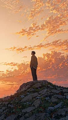 Sunset Cliff Silhouette wallpaper thumbnail