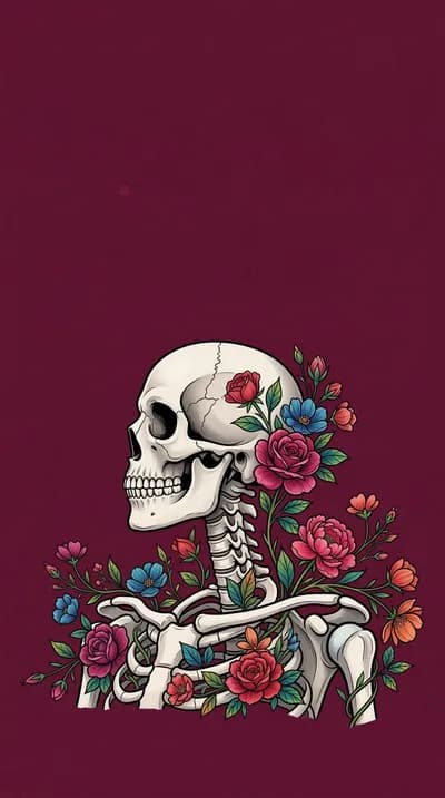 Blooming Skull wallpaper thumbnail