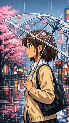 Rainy City Stroll wallpaper thumbnail