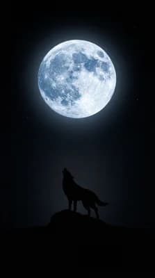 Moonlit Wolf Cry wallpaper thumbnail