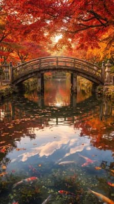 Autumn Pond Serenity wallpaper thumbnail