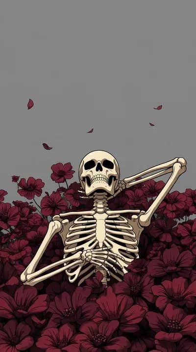 Dancing Skeleton in Roses wallpaper thumbnail