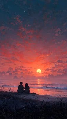 Couple Beach Sunset wallpaper thumbnail