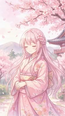 Sakura Kimono Serenity wallpaper thumbnail