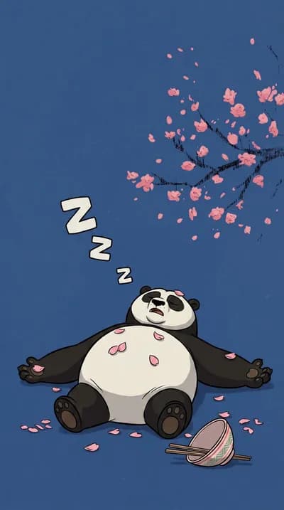 Panda Sleeping In Starfish Pose wallpaper thumbnail