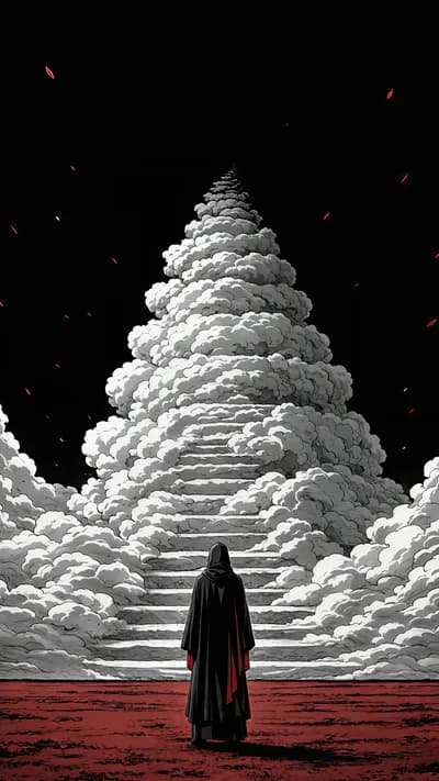 Mysterious staircase to the clouds wallpaper thumbnail