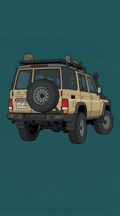 Beige Toyota Land Cruiser on Teal by Pixel pulse wallpaper thumbnail