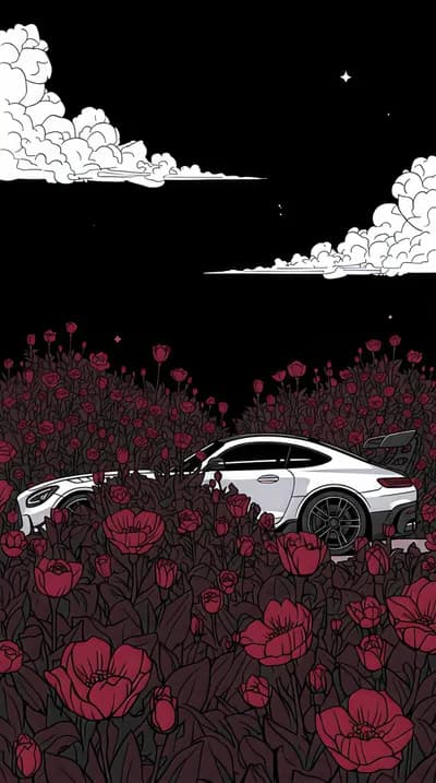 Mercedes-AMG GT In Flower Field wallpaper thumbnail