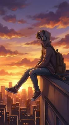 Urban Sunset Boy wallpaper thumbnail