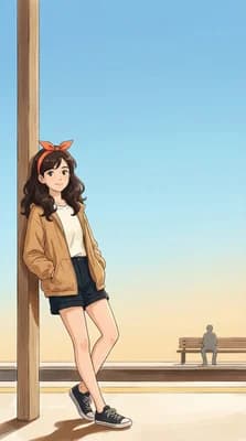 Girl By The Pole wallpaper thumbnail