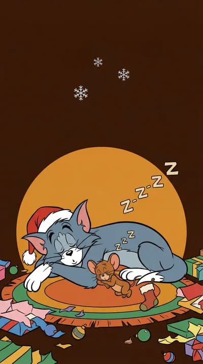 Tom & Jerry Christmas Slumber wallpaper thumbnail