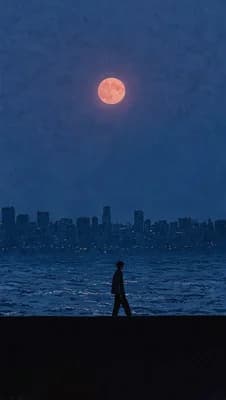 Moonlit City Stroll wallpaper thumbnail