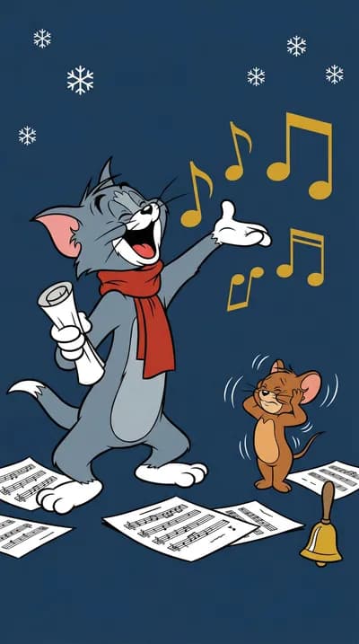 Tom and Jerry Singing wallpaper thumbnail
