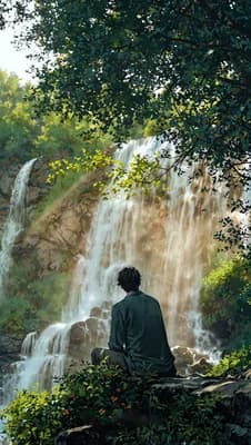 Tranquil Waterfall Scene wallpaper thumbnail