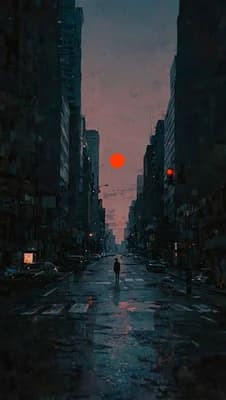 City Twilight Lonely wallpaper thumbnail