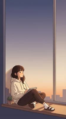 Sunset Window Girl wallpaper thumbnail