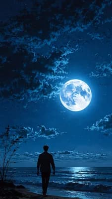 Moonlit Beach Stroll wallpaper thumbnail