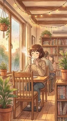 Cozy Cafe Moment wallpaper thumbnail